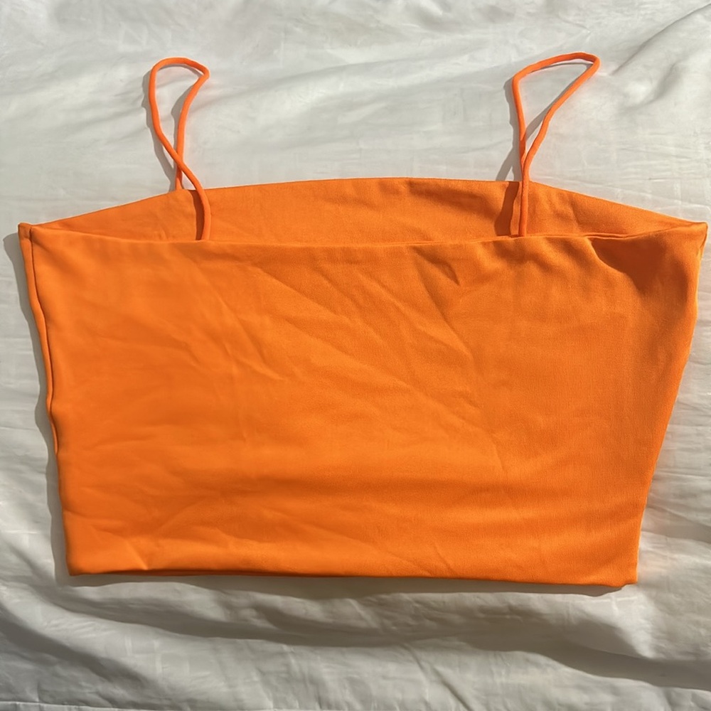 No Brand Name XS Orange Split Back Top